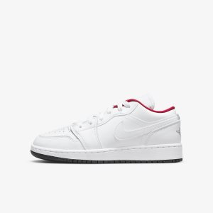Boys' Nike Air Jordan 1 Low Lifestyle Shoes White / Red / Blue / Black | HDXJFNL-51