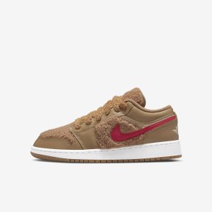 Boys' Nike Air Jordan 1 Low Lifestyle Shoes Pink Light Blue / Red / Blue | OHYEIRM-49