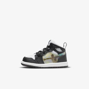 Boys' Nike Air Jordan 1 Mid Lifestyle Shoes Black / Turquoise / Red / Dark | CTLUAKD-30