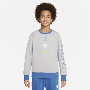 Boys' Nike Air Jordan Jumpman Long Sleeve Light Grey | WJFTIUH-61