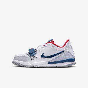 Boys' Nike Air Jordan Legacy 312 Low Basketball Shoes White / Grey / Red / Blue | BPHZLWM-58