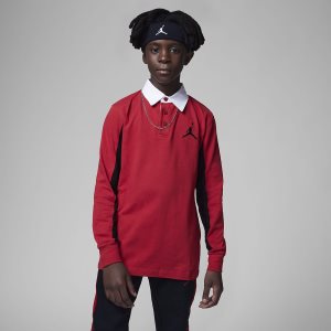 Boys' Nike Air Jordan Long Sleeve Red | XHFCQJK-41