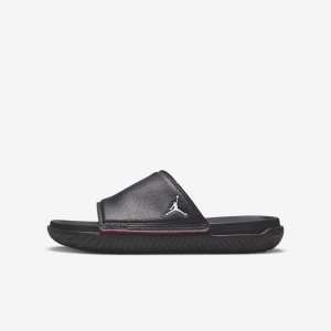 Boys' Nike Air Jordan Play Slides Black / Red | HWVSQGC-97