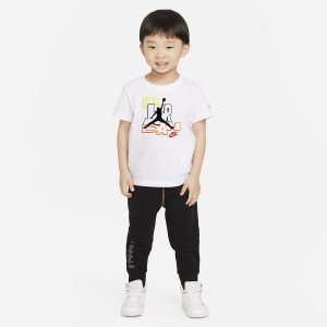 Boys' Nike Air Jordan T Shirts Black | FKLXJBI-01