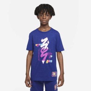 Boys' Nike Air Jordan T Shirts Deep Royal Blue | KXWHTLM-78