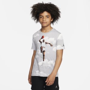 Boys' Nike Air Jordan T Shirts Light Grey | MHYAPQC-27