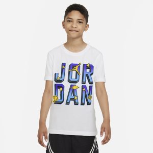 Boys' Nike Air Jordan T Shirts White | EHKZRVT-04