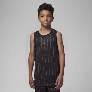 Boys' Nike Air Jordan Tanks Black | XLJGESO-60