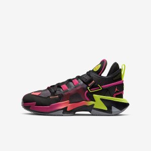 Boys' Nike Air Jordan Why Not .5 Basketball Shoes Black / Grey / Grey / Light Mango | VFASEXD-91