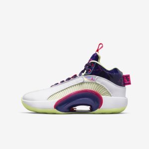 Boys' Nike Air Jordan XXXV Luka Basketball Shoes White | IOFACPZ-59