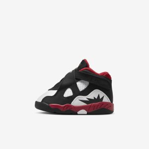 Girls' Nike Air Jordan 8 Retro Lifestyle Shoes White / Gold / Black | ISHOKLX-59