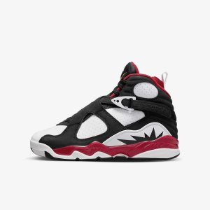Girls' Nike Air Jordan 8 Retro Lifestyle Shoes White / Gold / Black | MNPAWQL-68