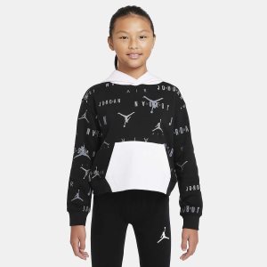 Girls' Nike Air Jordan Hoodie Black | HTRVEXY-06