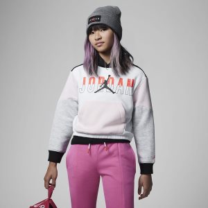 Girls' Nike Air Jordan Hoodie White | HJNSUPT-34