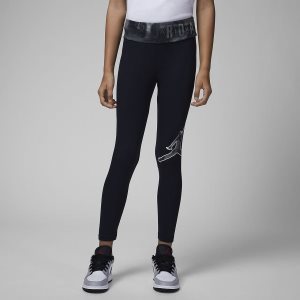 Girls' Nike Air Jordan Leggings Black | DMBLOFY-82
