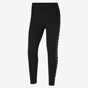 Girls' Nike Air Jordan Leggings Black / Silver | IRTUNSV-52