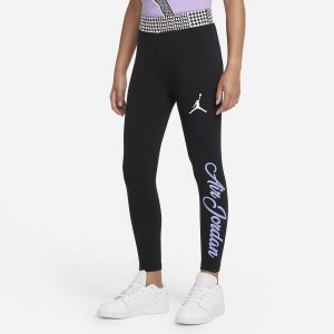 Girls' Nike Air Jordan Leggings Black | JIKVQPF-83