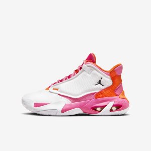 Girls' Nike Air Jordan Max Aura 4 Lifestyle Shoes White / Orange | LTXJDHR-80