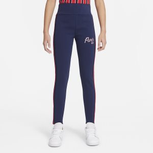 Girls' Nike Air Jordan Paris Saint-Germain Leggings Navy | DXBGFUA-86