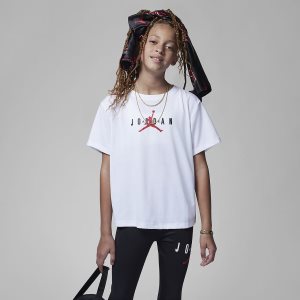 Girls' Nike Air Jordan T Shirts Black | NTUBVKP-05