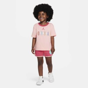 Girls' Nike Air Jordan T Shirts Coral | VSYWNQB-52