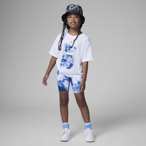 Girls' Nike Air Jordan T Shirts Dark Blue | IXBYROG-95