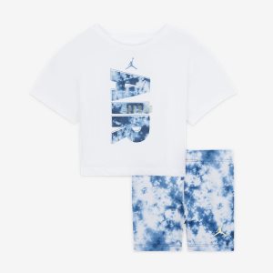 Girls' Nike Air Jordan T Shirts Dark Blue | TUZFSXG-36