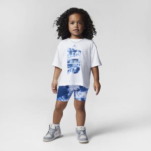 Girls' Nike Air Jordan T Shirts Dark Blue | UMRADIY-20