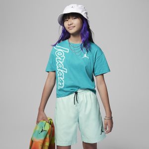 Girls' Nike Air Jordan T Shirts Turquoise | SLNUCWQ-24