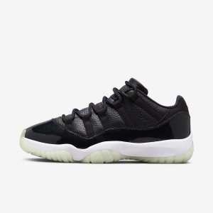 Men's Nike Air Jordan 11 Retro Low Lifestyle Shoes Black / White / Red | DGRNAZK-48