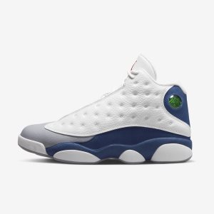 Men's Nike Air Jordan 13 Retro Lifestyle Shoes White / Blue / Light Grey / Red | TRHPXQD-71