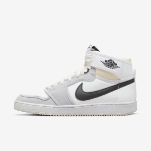 Men's Nike Air Jordan 1 KO Lifestyle Shoes White / Grey / Black | NWVOPCD-39