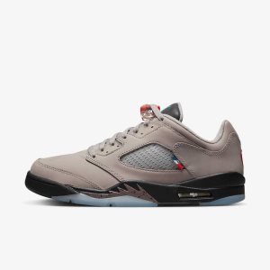 Men's Nike Air Jordan 5 Retro Low PSG Basketball Shoes Black / Purple / Royal | LNXOBRZ-18
