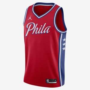 Men's Nike Air Jordan 76ers Statement Edition 2020 Jersey Red | IMFBDUW-07