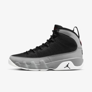 Men's Nike Air Jordan 9 Retro Lifestyle Shoes Black / Grey / White / Red | KAGMOQT-54