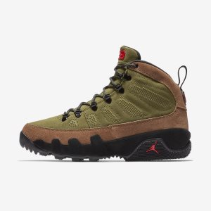 Men's Nike Air Jordan 9 Retro NRG Booties Brown / Red / Black / Green | THZMUJR-49