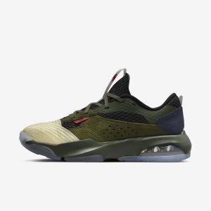 Men's Nike Air Jordan Air 200E SP Lifestyle Shoes Dark Grey Green / Metal Silver / Red | UTALZBY-12