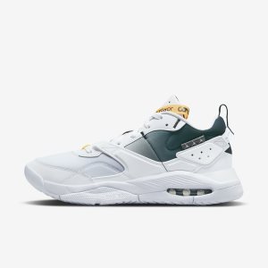 Men's Nike Air Jordan Air NFH Lifestyle Shoes White / Dark Turquoise Green / Platinum / White | EDHYZTR-34