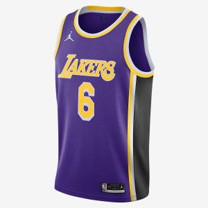 Men's Nike Air Jordan Anthony Davis Lakers Statement Edition 2020 Jersey Purple | ZMJWSAR-53