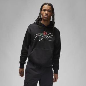 Men's Nike Air Jordan Brand Sorry Hoodie Black | ZFSOBWC-12