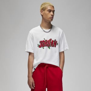 Men's Nike Air Jordan Brand Sorry T Shirts Dark Grey / White | UECYVAZ-91