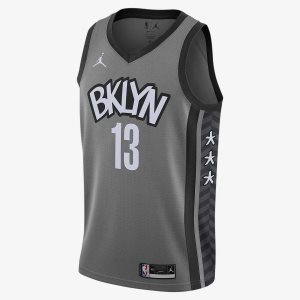 Men's Nike Air Jordan Brooklyn Nets Statement Edition 2020 Jersey Dark Grey / Black | OXENYUC-75