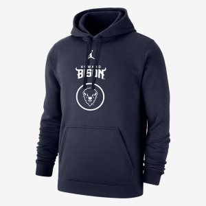 Men's Nike Air Jordan College Club Fleece (Howard) Hoodie Navy | FSHXAYI-98