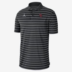 Men's Nike Air Jordan College Dri-FIT (Oklahoma) T Shirts Black / Black / White | PCLRWDV-29