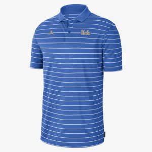 Men's Nike Air Jordan College Dri-FIT (UCLA) T Shirts Blue / Blue / Gold | JNWMDTU-05