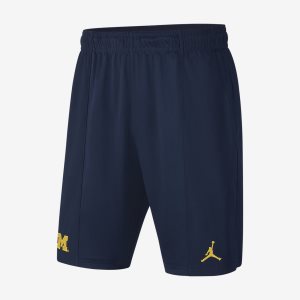 Men's Nike Air Jordan College (Michigan) Shorts Navy / Navy | HRFYNZE-41
