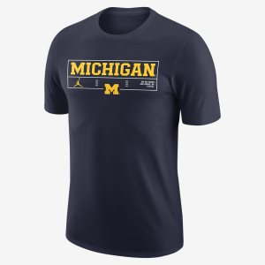 Men's Nike Air Jordan College Stadium (Michigan) T Shirts Navy | HPFQIBZ-34