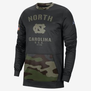 Men's Nike Air Jordan College (UNC) Sweatshirt Black / Blue | RASHENY-48