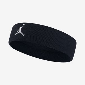 Men's Nike Air Jordan Dri-FIT Jumpman Headband Black / White | WMEJFQO-80
