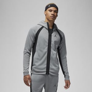 Men's Nike Air Jordan Dri-FIT Sport Hoodie Dark Grey / Black / Black | WAIPTDG-26